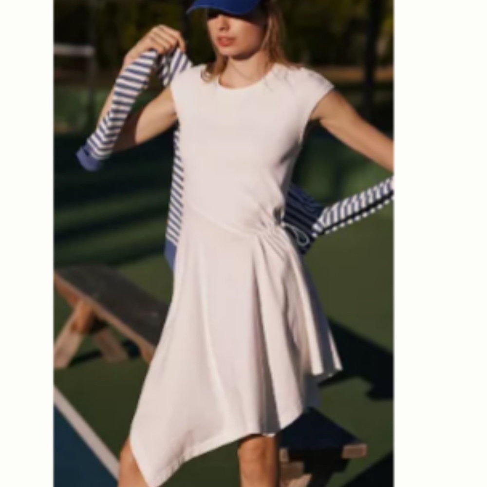 Brand New Daily Practice by Anthropologie Short-Sleeve Asymmetrical Midi Dress